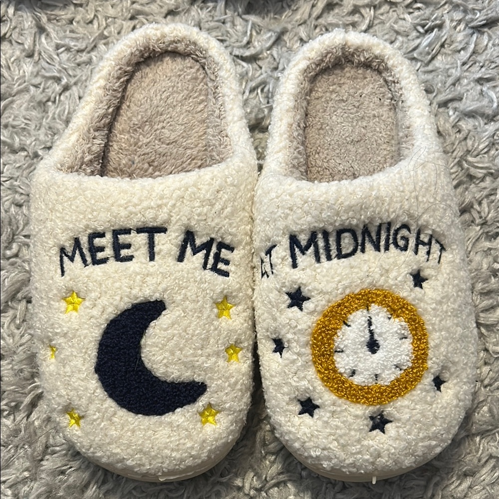 Taylor Swift themed “meet me at midnight” slippers